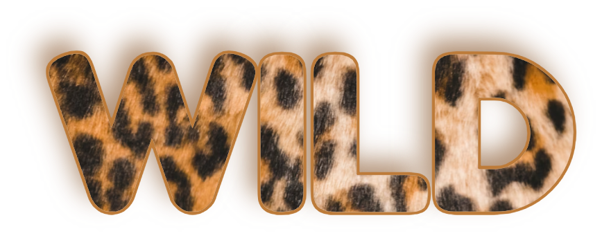WILD word mask filled with leopard fur pattern